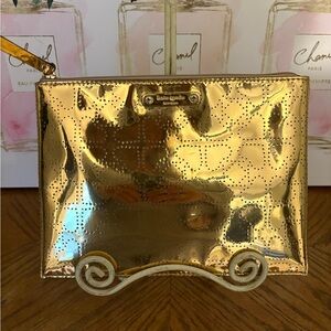 kate spade Gold Perforated Clutch